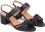 Kazar Zwarte lederen sandalen met knoopdetails - Thumbnail 3