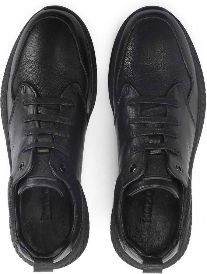 Kazar Zwarte leren en nubuck sneakers voor heren