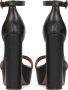 Kazar Zwarte leren platform sandalen met blokhak Black Dames - Thumbnail 6