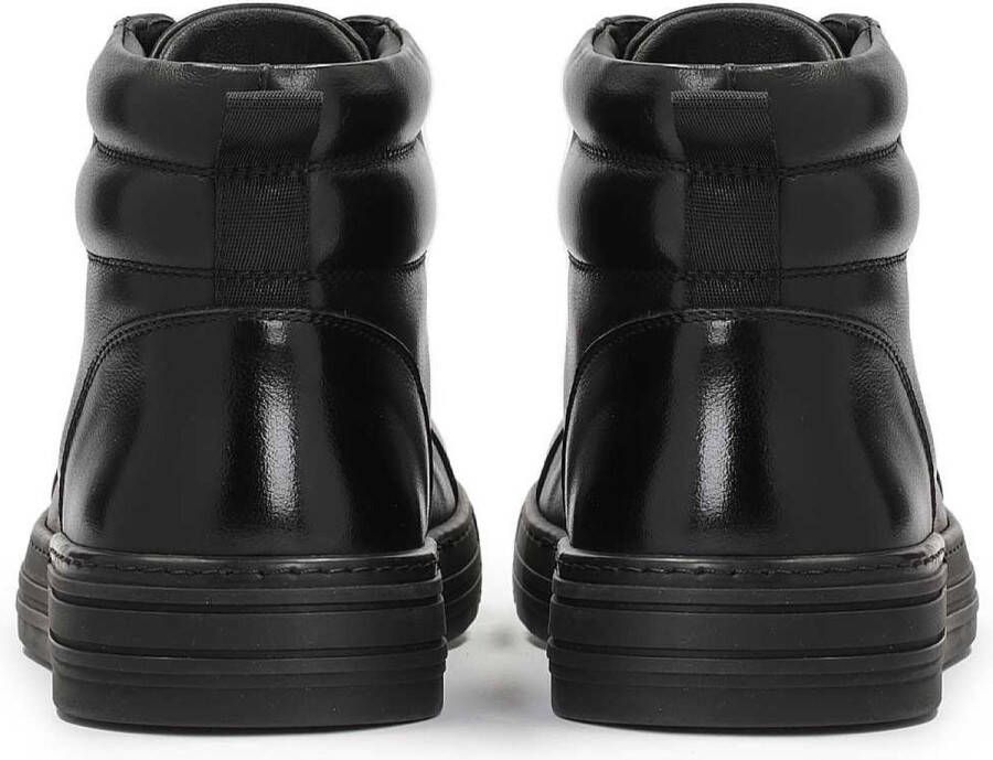 Kazar Zwarte minimalistische herensneakers met een hoog geregen bovenwerk