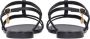 Kazar Zwarte sandalen met platte zool voor dames - Thumbnail 3