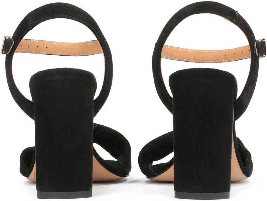 Kazar Zwarte suède sandalen met brede band