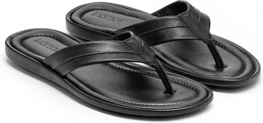 Kazar Zwarte teenslippers voor heren