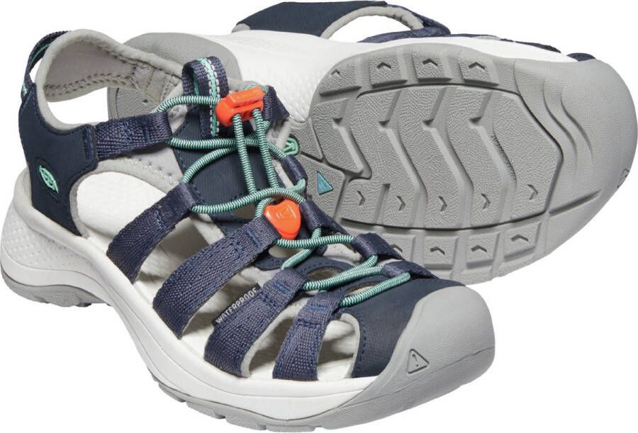 Keen Astoria West Dames Wandelsandalen Navy Beveled Glass Blauw Gerecyclede PET flessen K1023587