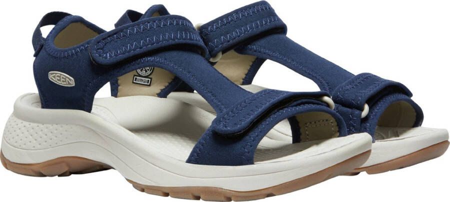 Keen Astoria West T-Strap Dames Wandelsandalen Navy Blauw Polyester K1026180