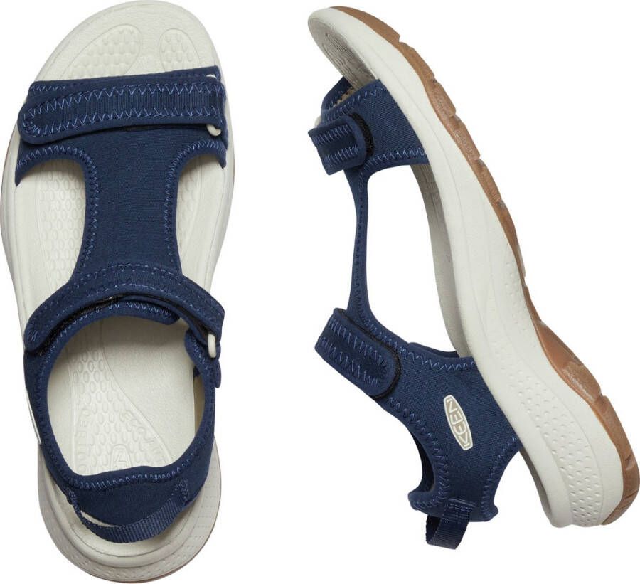 Keen Astoria West T-Strap Dames Wandelsandalen Navy Blauw Polyester K1026180