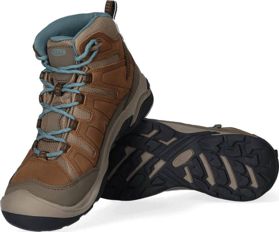 Keen Circadia Mid Dames Wandelschoenen Toasted Coconut North Atlantic Bruin Leer K1026764