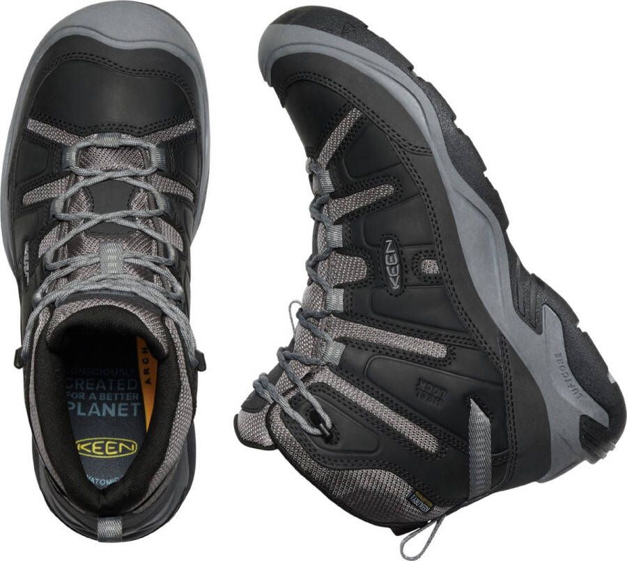 Keen Circadia Mid Heren Wandelschoenen Black Steel Grey Zwart Leer K1026768