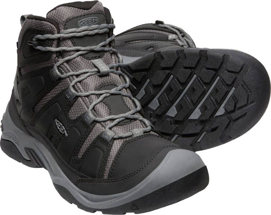 Keen Circadia Mid Heren Wandelschoenen Black Steel Grey Zwart Leer K1026768