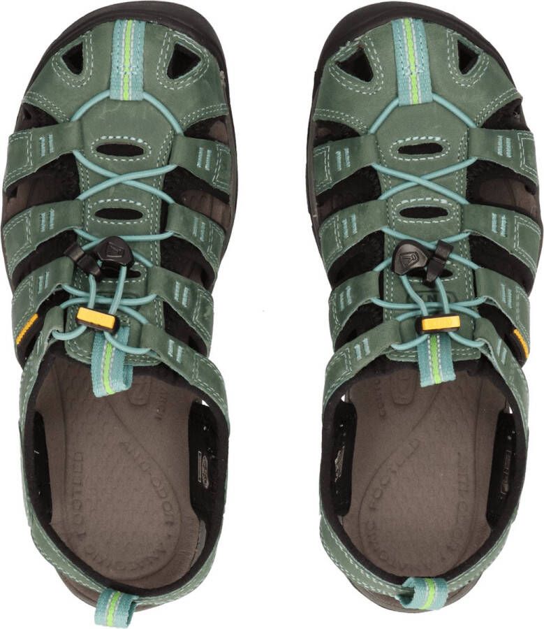 Keen Clearwater Dames Wandelsandalen Mineral Blue Yellow Aqua Leer K1014371