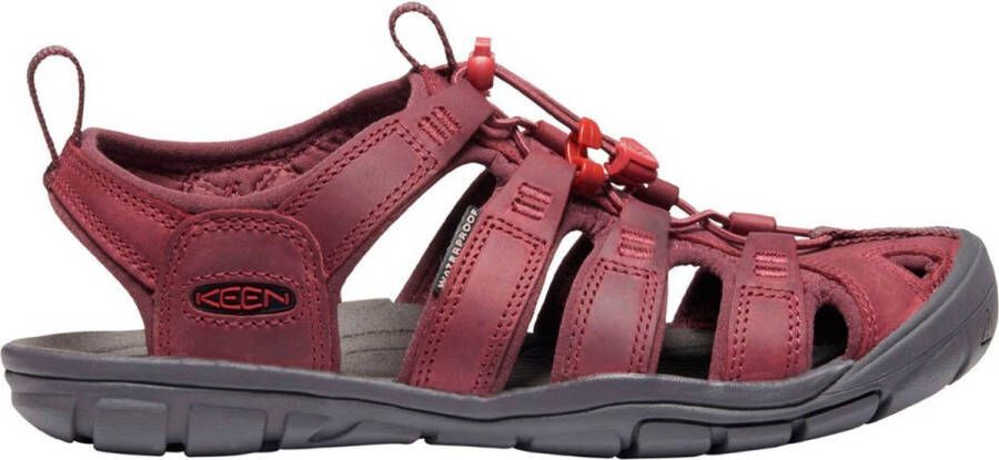 Keen Clearwater Dames Wandelsandalen Wine Red Dahlia Bordeaux Leer K1025088