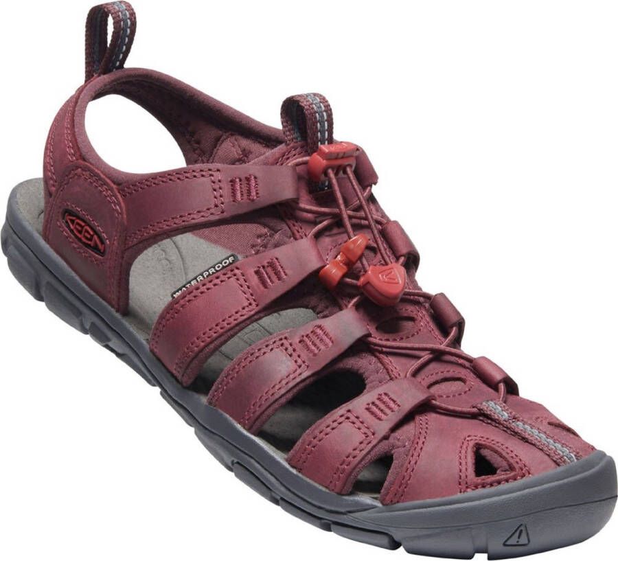 Keen Clearwater Dames Wandelsandalen Wine Red Dahlia Bordeaux Leer K1025088