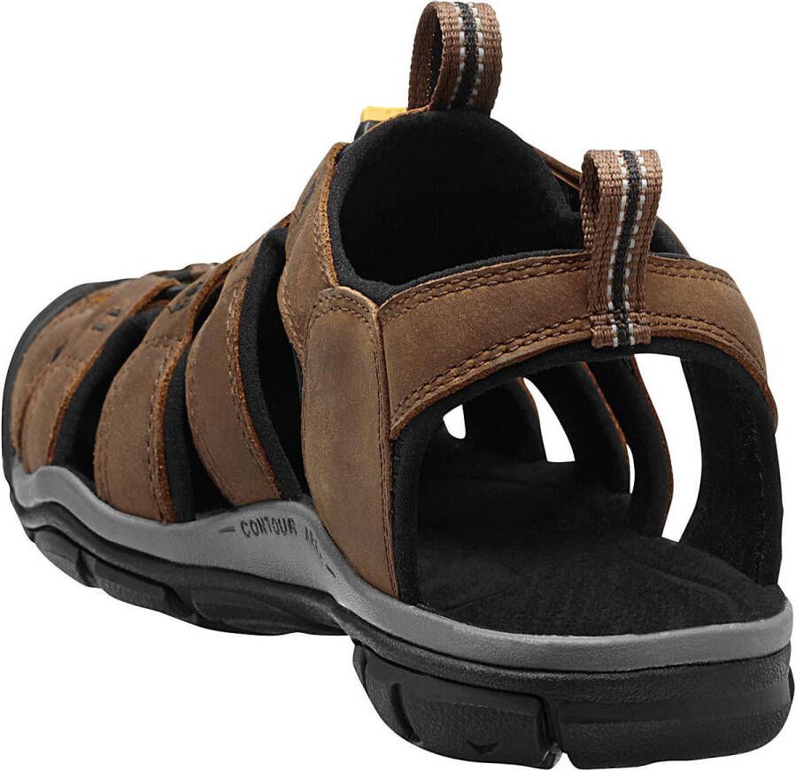 Keen Clearwater Heren Wandelsandalen Dark Earth Black Bruin Leer K1013106