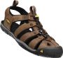 Keen Clearwater Heren Wandelsandalen Dark Earth Black Bruin Leer K1013106 - Thumbnail 15