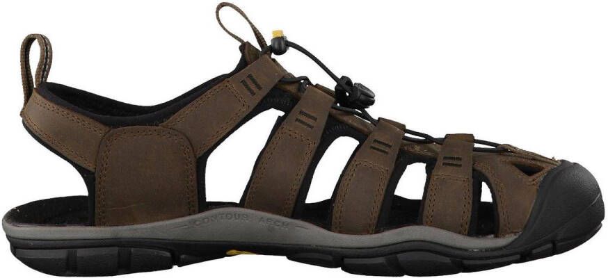 Keen Clearwater Heren Wandelsandalen Dark Earth Black Bruin Leer K1013106