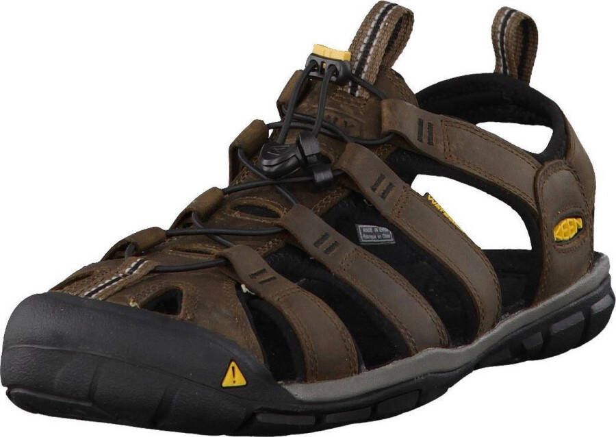 Keen Clearwater Heren Wandelsandalen Dark Earth Black Bruin Leer K1013106