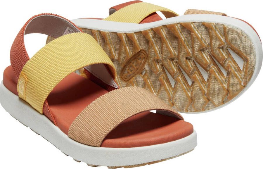 Keen Elle Backstrap Dames Sandalen Fossil Orange Silver Birch Oranje Gerecyclede PET flessen K1026041