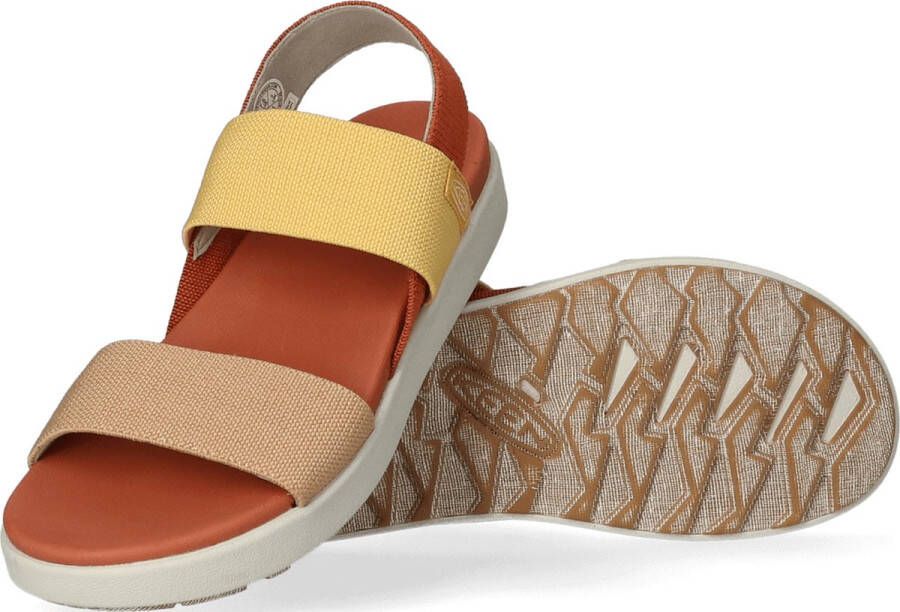 Keen Elle Backstrap Dames Sandalen Fossil Orange Silver Birch Oranje Gerecyclede PET flessen K1026041