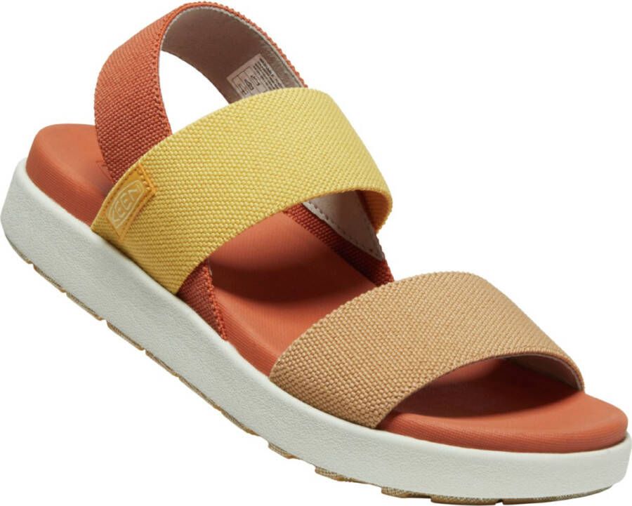 Keen Elle Backstrap Dames Sandalen Fossil Orange Silver Birch Oranje Gerecyclede PET flessen K1026041