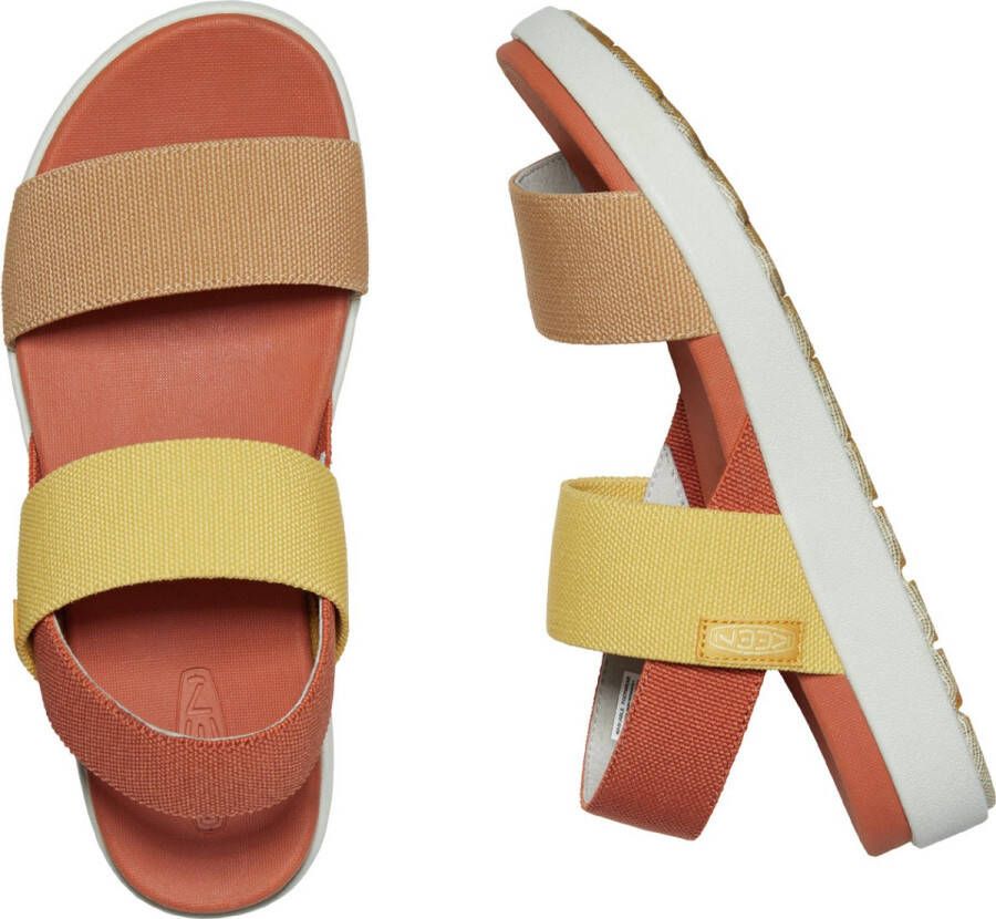 Keen Elle Backstrap Dames Sandalen Fossil Orange Silver Birch Oranje Gerecyclede PET flessen K1026041