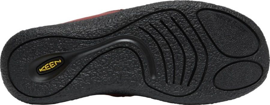 Keen Howser II Dames Sloffen Andorra Black Rood Gerecycled PET