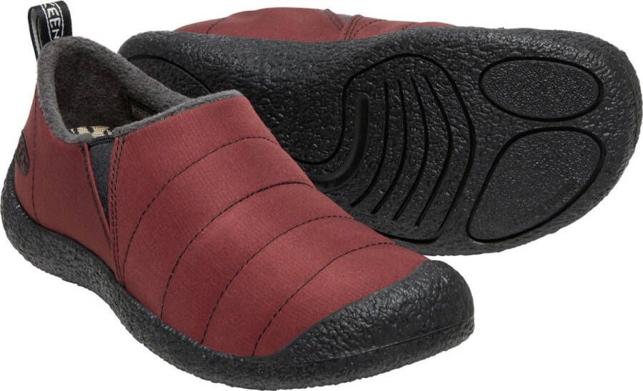 Keen Howser II Dames Sloffen Andorra Black Rood Gerecycled PET