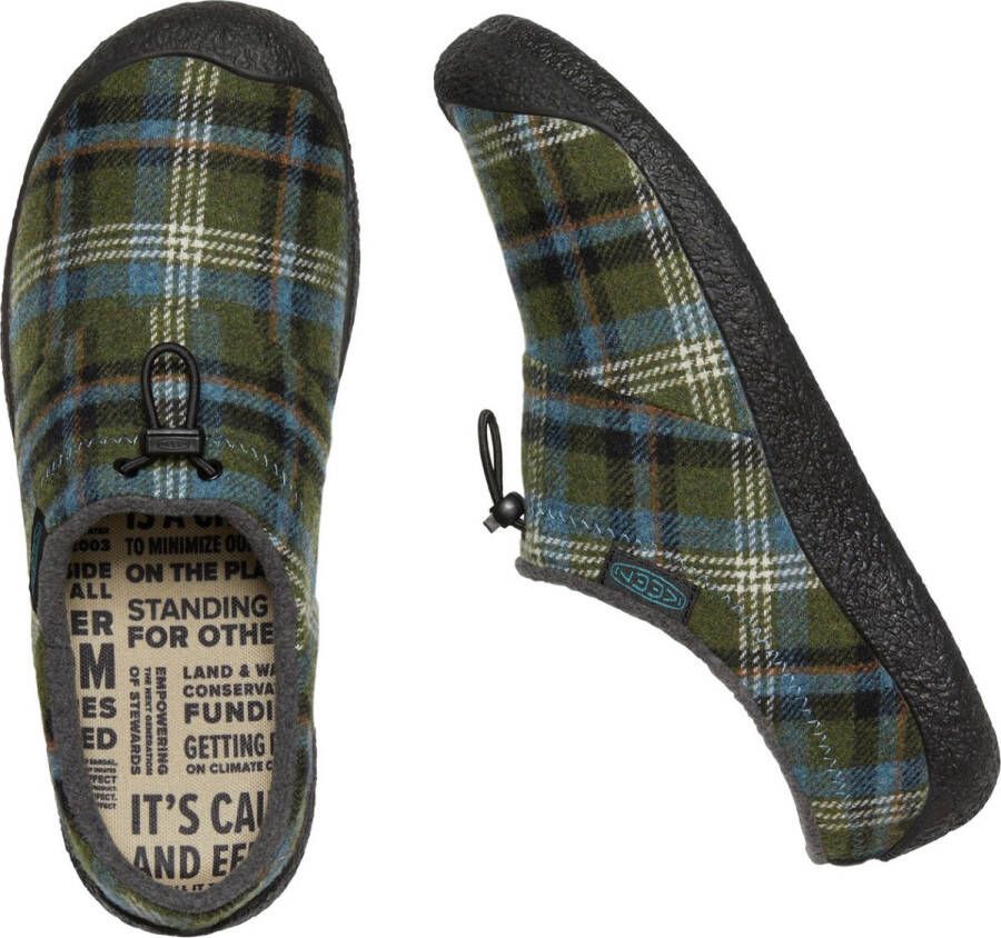 Keen Howser III Slide Heren Slip-On Green Plaid Black