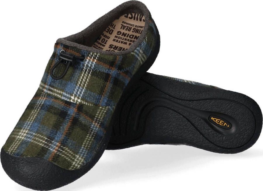Keen Howser III Slide Heren Slip-On Green Plaid Black