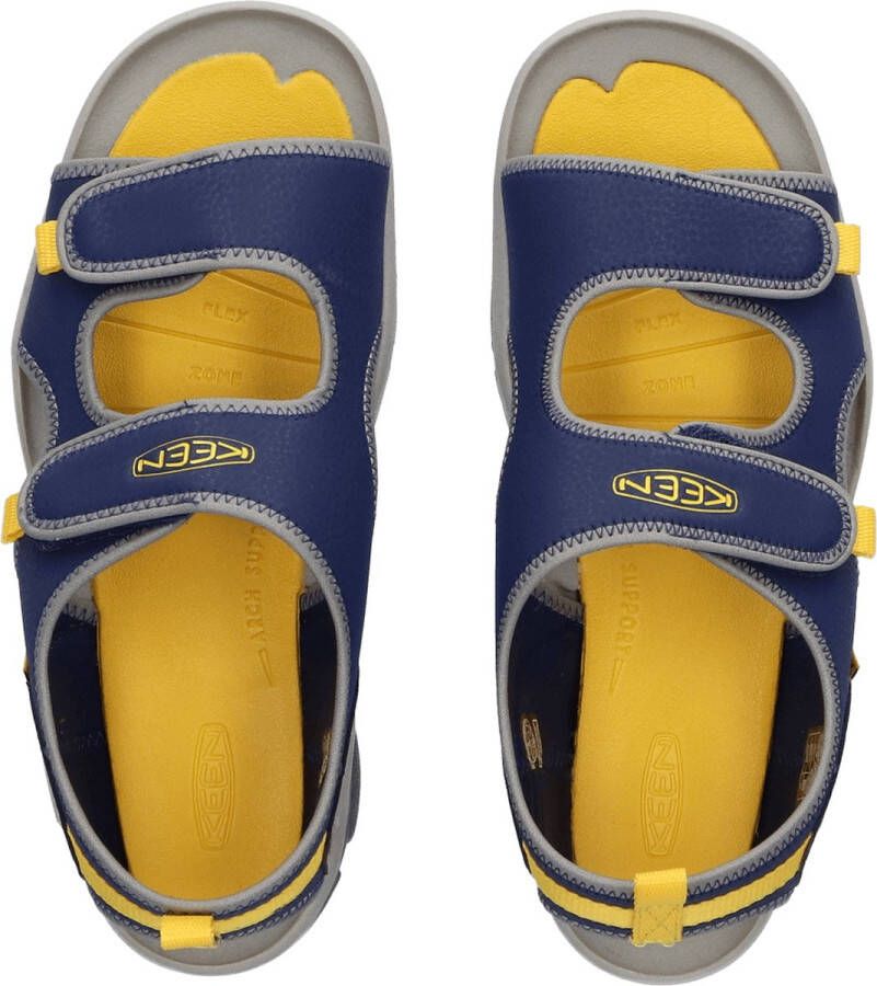Keen Knotch Creek Older Kids' Open-Toe Sandalen Blue Depths Yellow Blauw Nylon K1026159