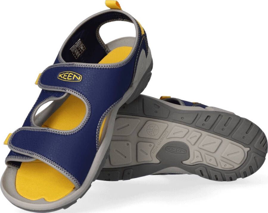 Keen Knotch Creek Older Kids' Open-Toe Sandalen Blue Depths Yellow Blauw Nylon K1026159
