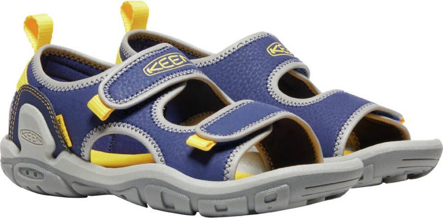 Keen Knotch Creek Older Kids' Open-Toe Sandalen Blue Depths Yellow Blauw Nylon K1026159