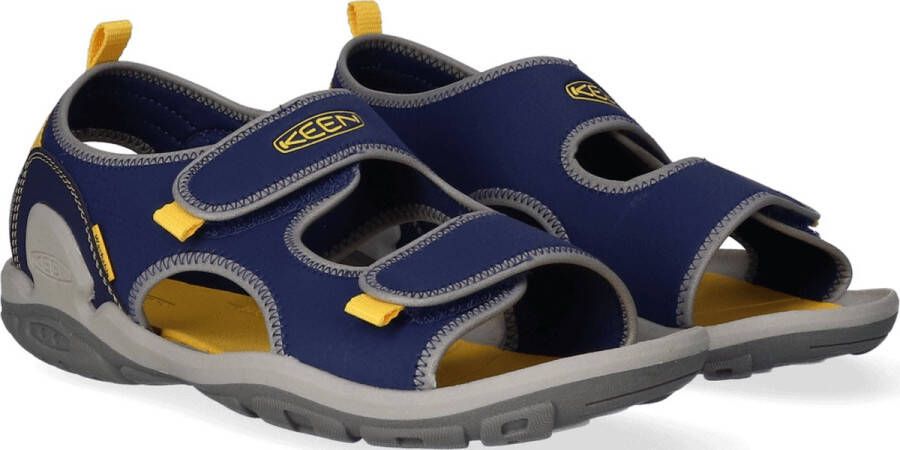 Keen Knotch Creek Older Kids' Open-Toe Sandalen Blue Depths Yellow Blauw Nylon K1026159