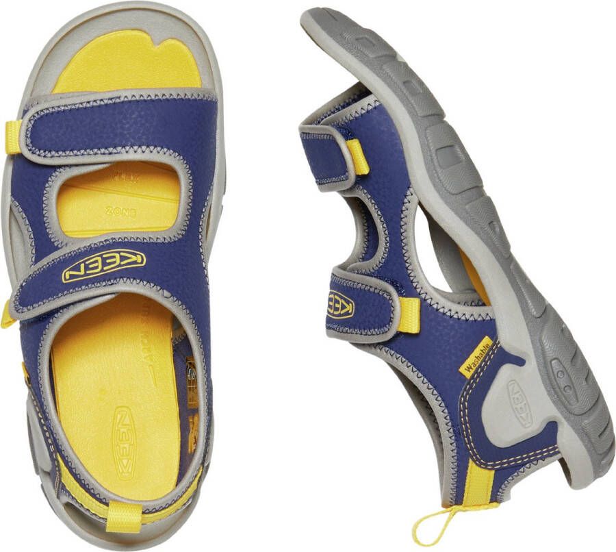 Keen Knotch Creek Older Kids' Open-Toe Sandalen Blue Depths Yellow Blauw Nylon K1026159