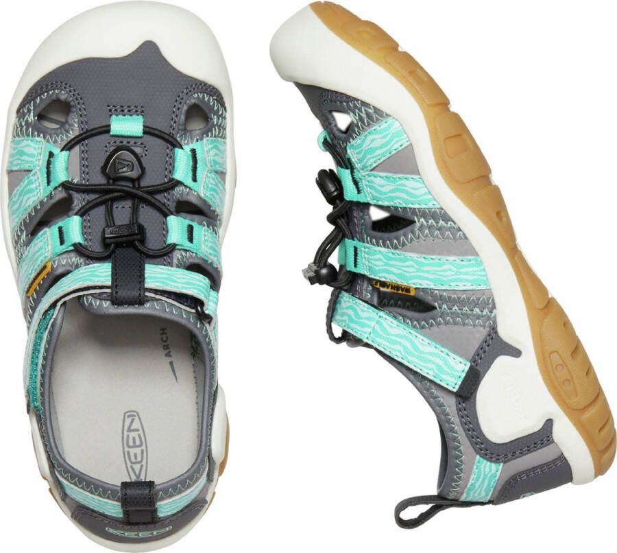 Keen Knotch Creek Older Kids' Sandalen Steel Grey Waterfall Grijs Nylon K1026155 - Foto 12