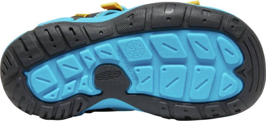 Keen Knotch Creek Younger Kids' Open-Toe Sandalen Black Vivid Blue