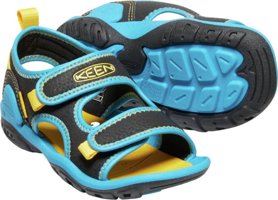 Keen Knotch Creek Younger Kids' Open-Toe Sandalen Black Vivid Blue