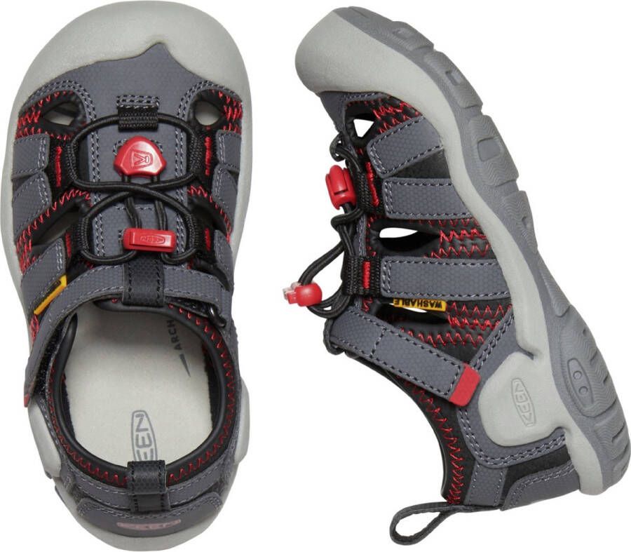 Keen Knotch Creek Younger Kids' Sandalen Magnet Red Carpet Grijs Nylon K1026167 - Foto 6