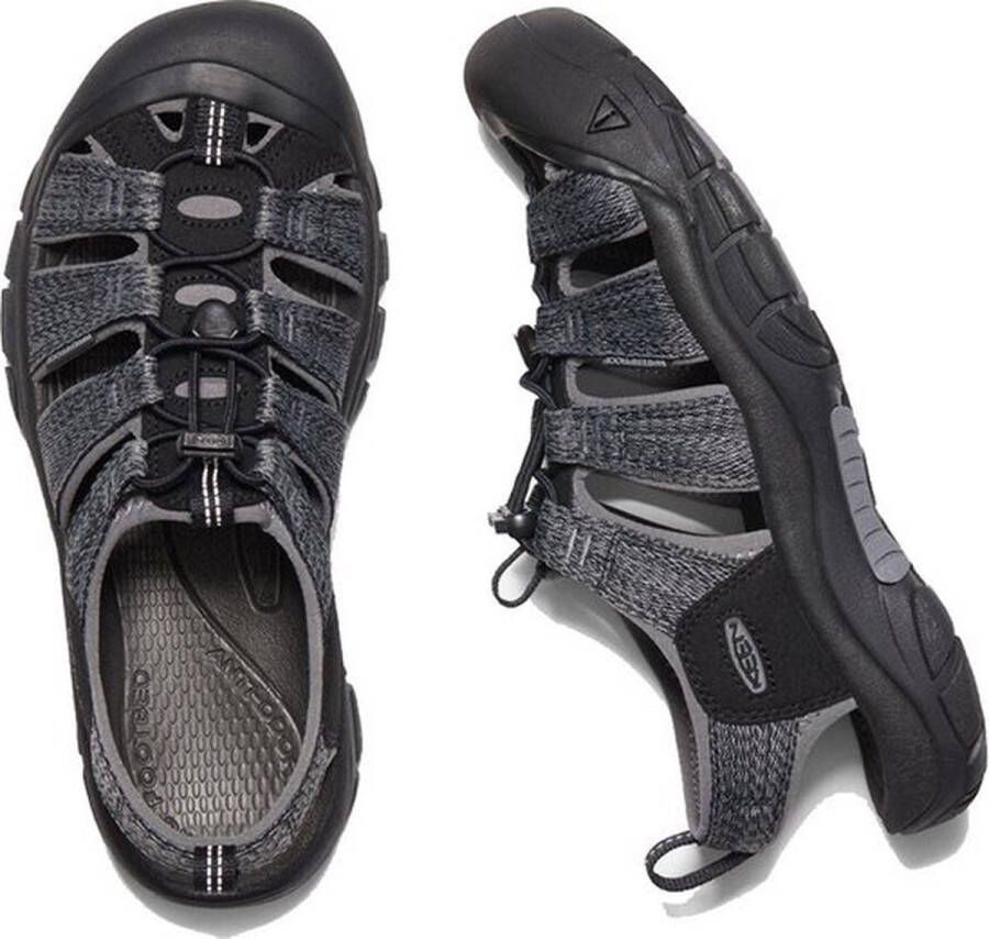 Keen Newport H2 Heren Wandelsandalen Black Steel Grey Grijs Polyester K1022252
