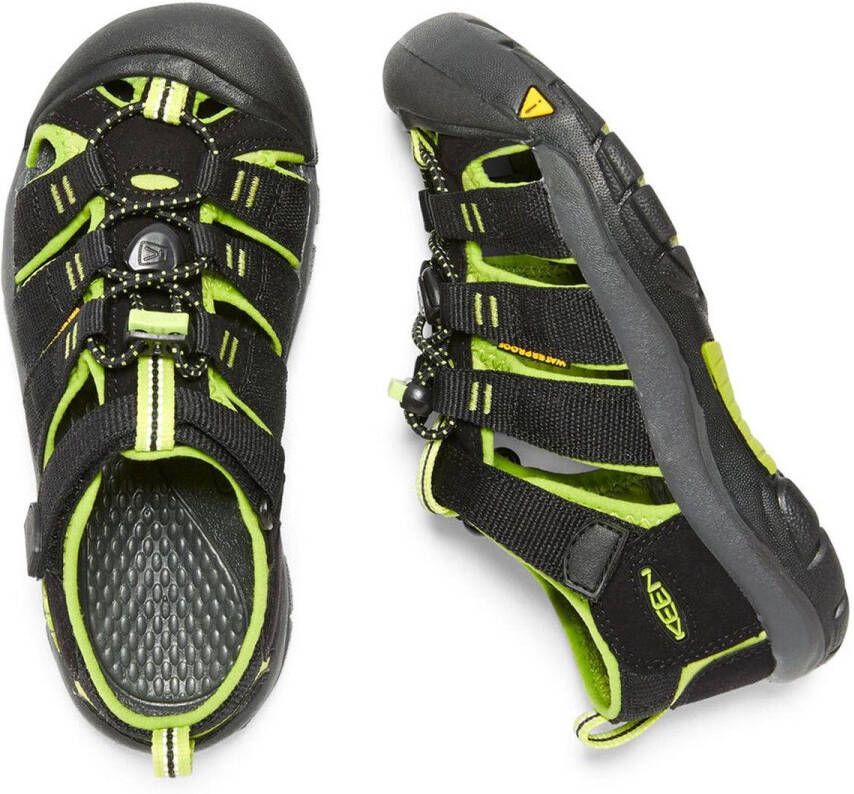 Keen Newport H2 Older Kids Sandalen Black Lime Green