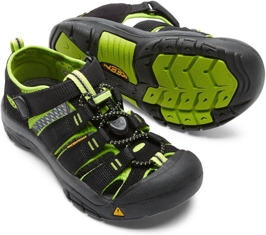 Keen Newport H2 Older Kids Sandalen Black Lime Green