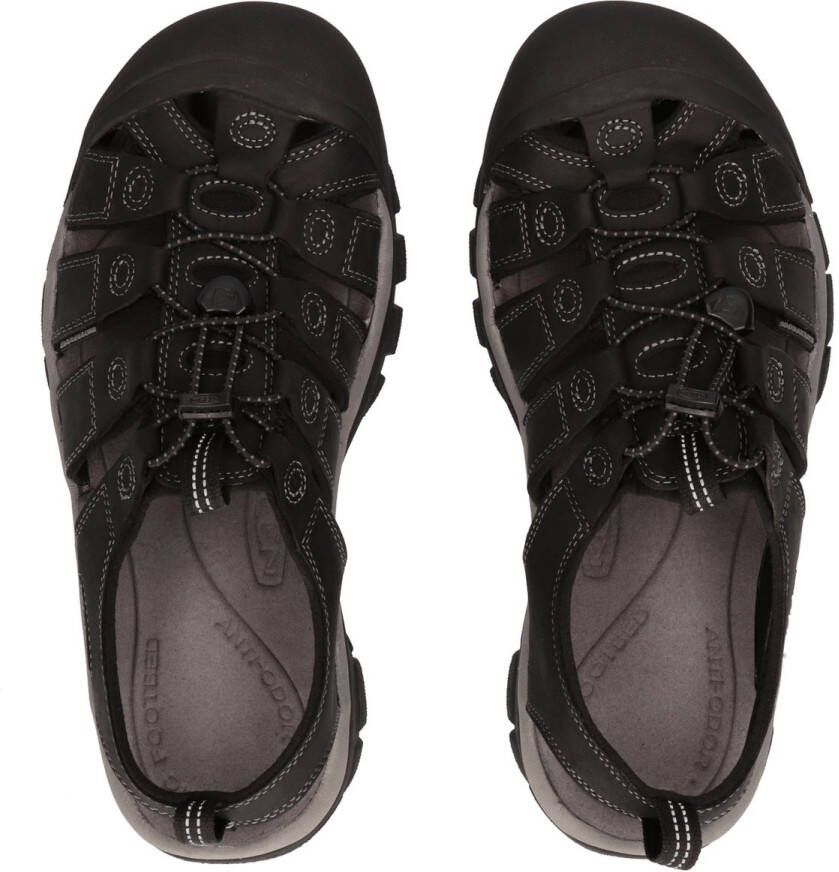 Keen Newport Heren Wandelsandalen Black Steel Grey Zwart Leer K1022247