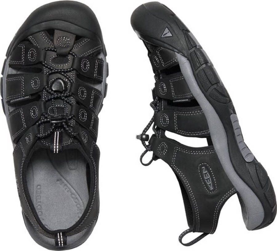 Keen Newport Heren Wandelsandalen Black Steel Grey Zwart Leer K1022247 - Foto 4