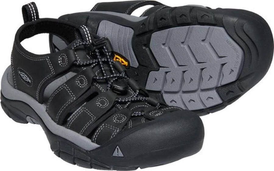 Keen Newport Heren Wandelsandalen Black Steel Grey Zwart Leer K1022247 - Foto 5