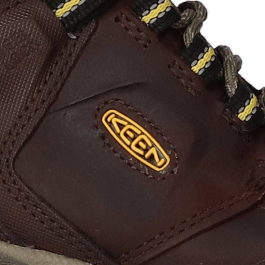 Keen Ridge Flex Mid Heren Wandelschoenen Coffee Bean Yellow Bruin Leer K1026614