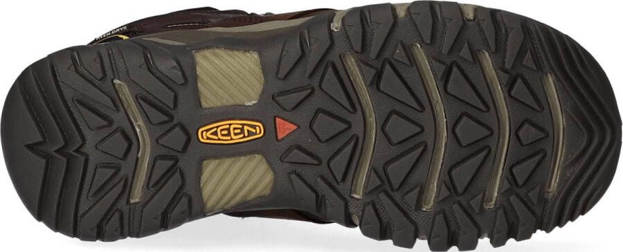 Keen Ridge Flex Mid Heren Wandelschoenen Coffee Bean Yellow Bruin Leer K1026614