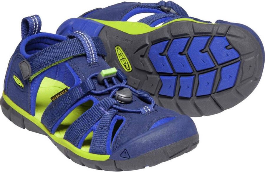 Keen Seacamp II Older Kids Sandalen Blue Depths Chartreuse Blauw Polyester K1022993