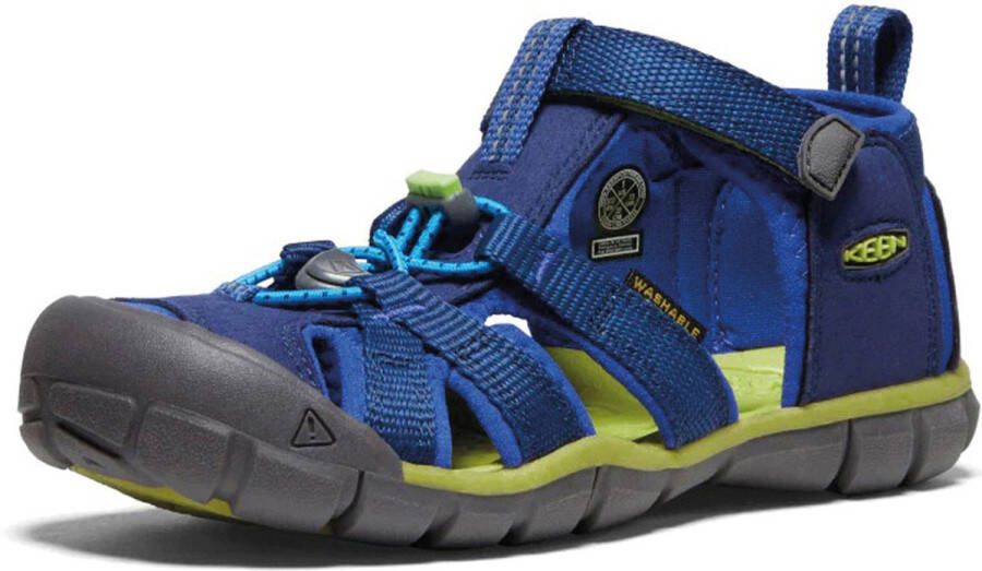 Keen Seacamp II Older Kids Sandalen Blue Depths Chartreuse Blauw Polyester K1022993