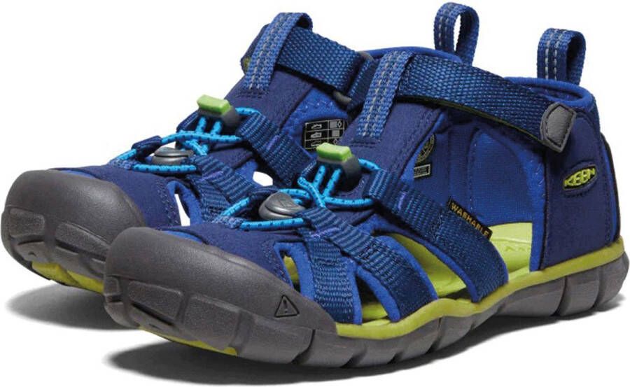 Keen Seacamp II Older Kids Sandalen Blue Depths Chartreuse Blauw Polyester K1022993