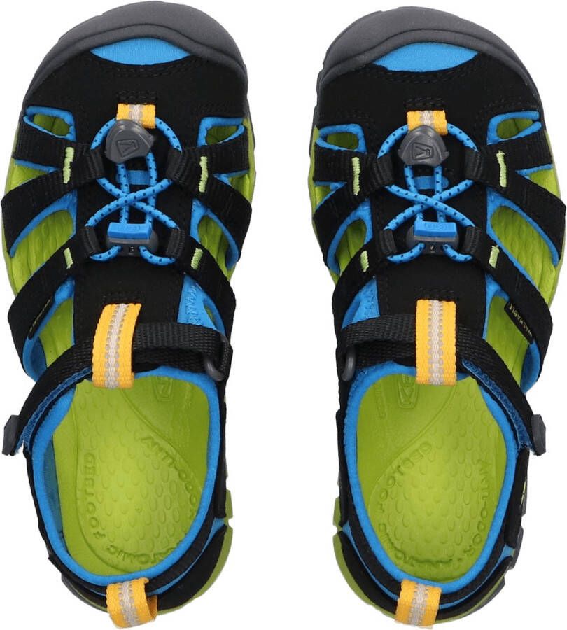 Keen Seacamp II Younger Kids Sandalen Black Brilliant Blue Zwart Polyester K1022969