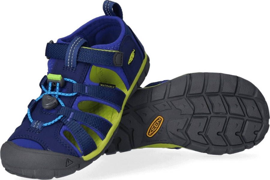 Keen Seacamp II Younger Kids Sandalen Blue Depths Chartreuse Blauw Polyester K1022978